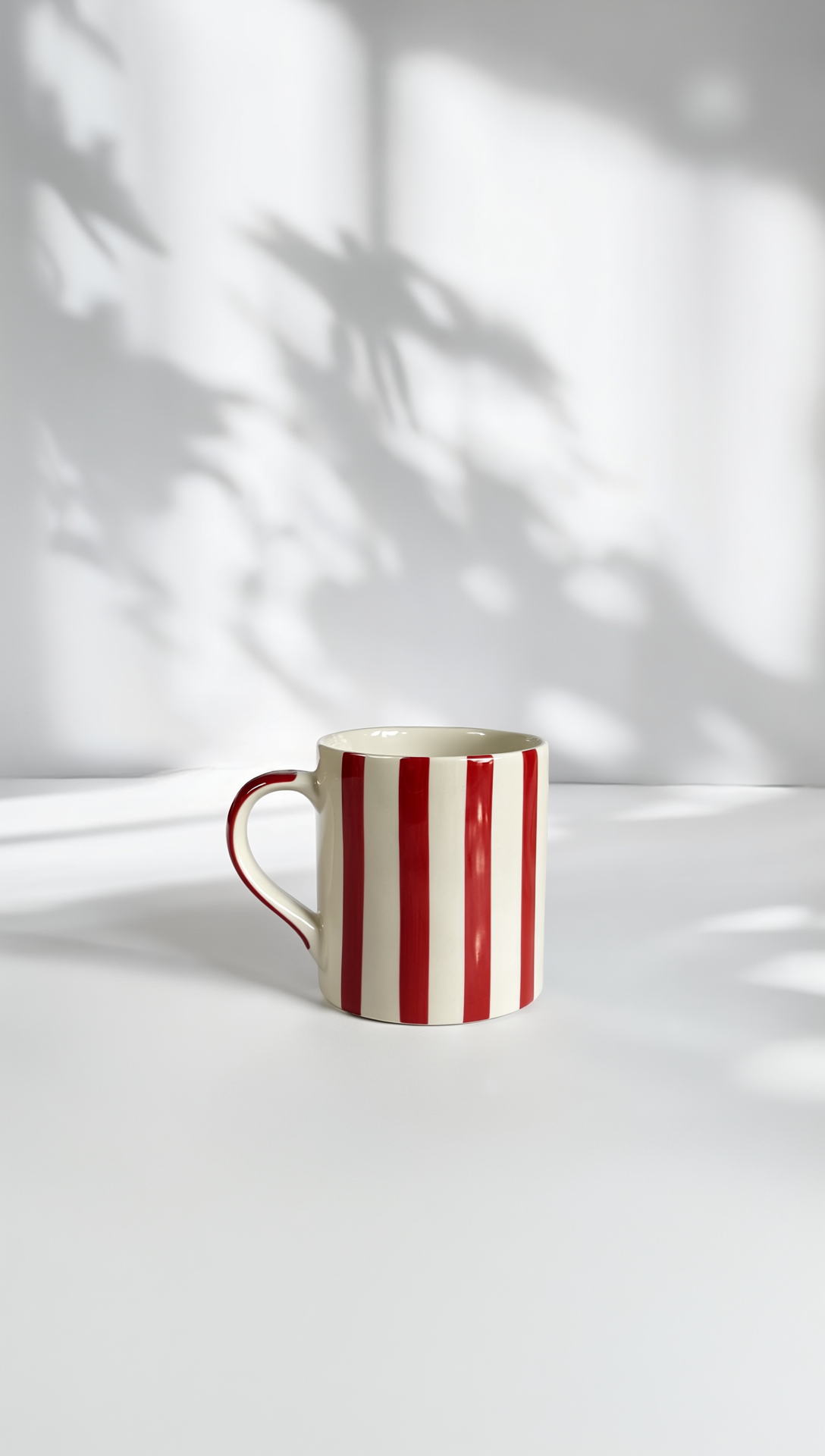 Classic Red Stripe Ceramic Mug – Holiday Hot Chocolate & Coffee Cup