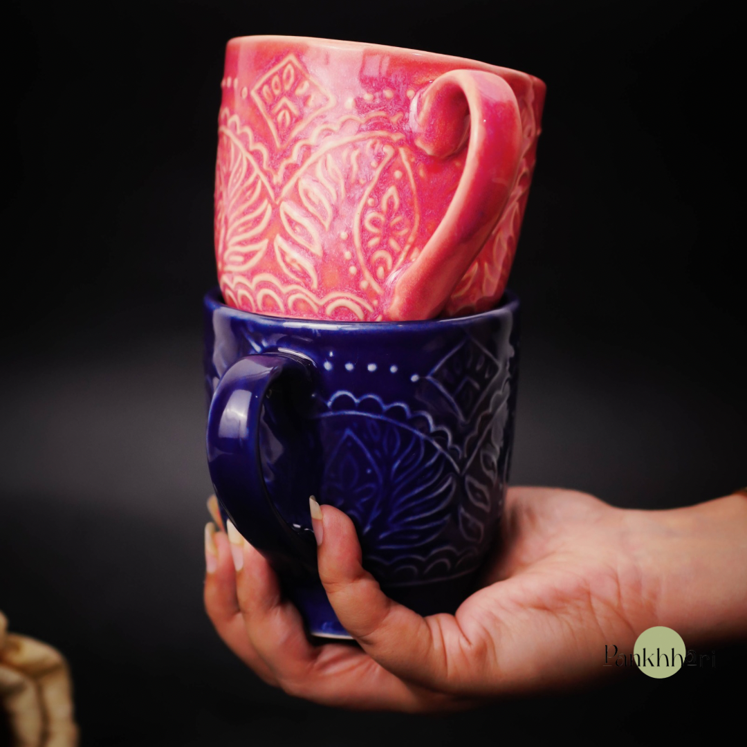 Blue/Pink Ceramic Mug (250 ml)