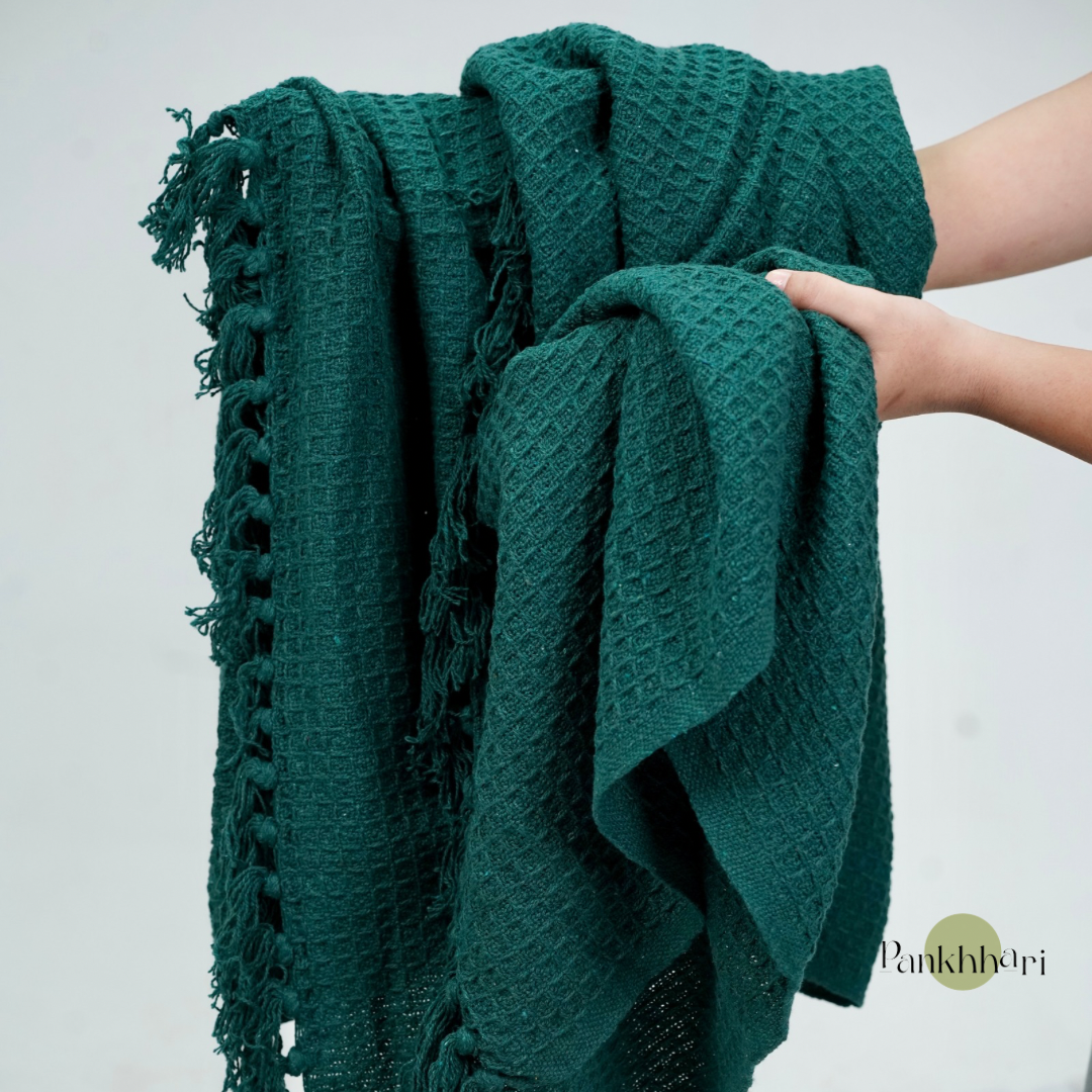 Green Waffle Throw