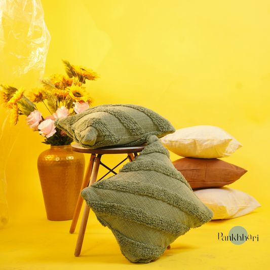 Bohomeian Tufted Green Cushion