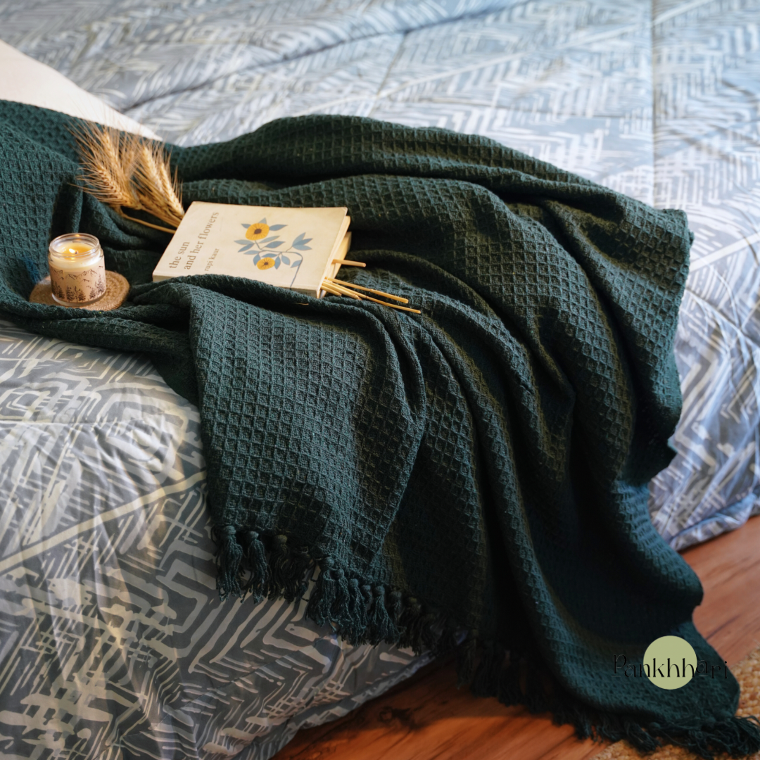 Green Waffle Throw