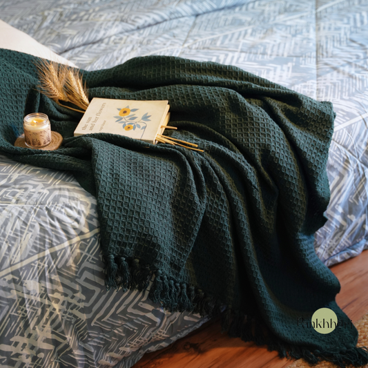 Green Waffle Throw