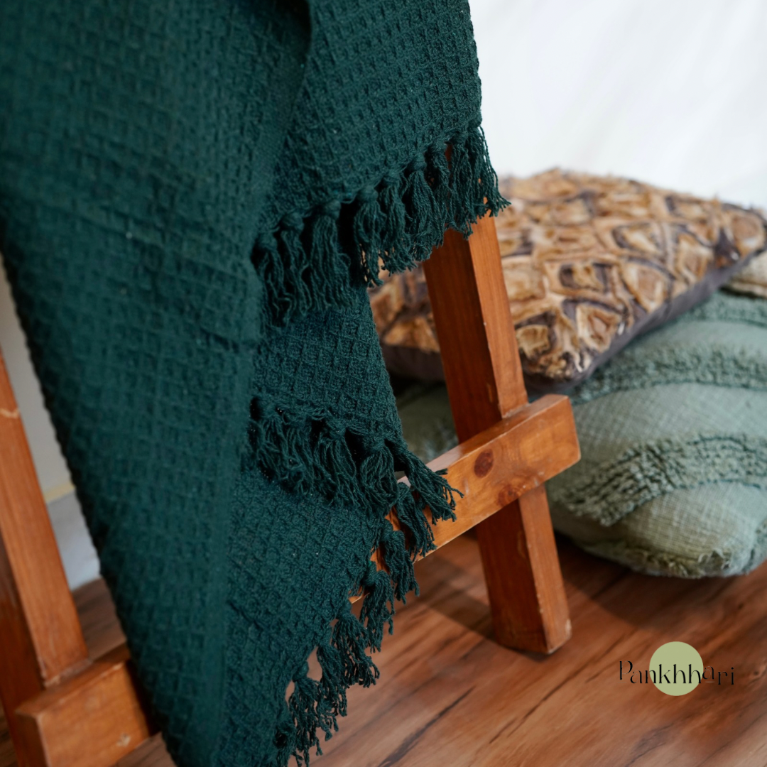 Green Waffle Throw