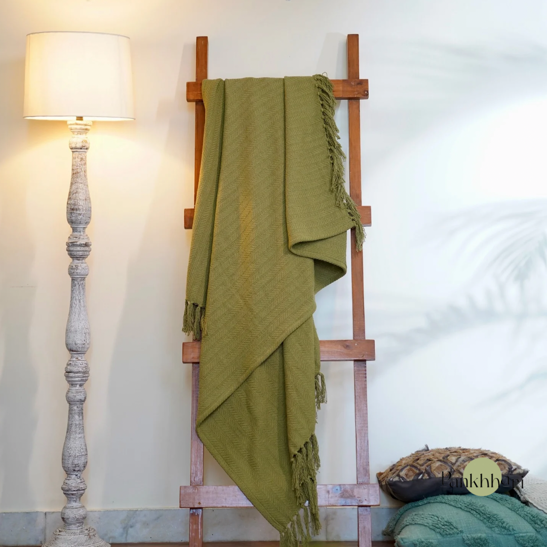Green Luxury Knit Throw - Main Image