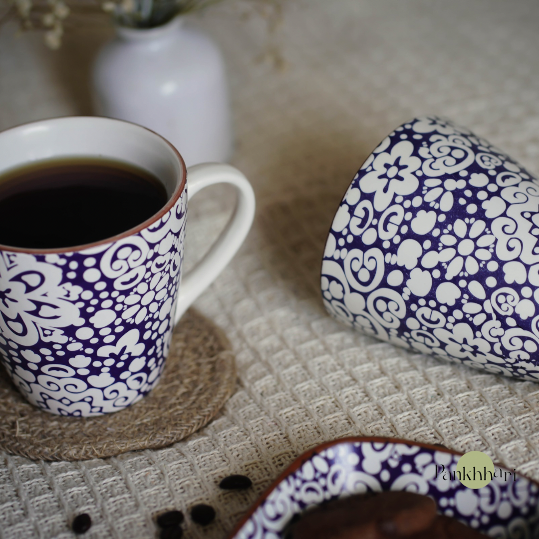 Hand painted Blue Mug (350 ml)