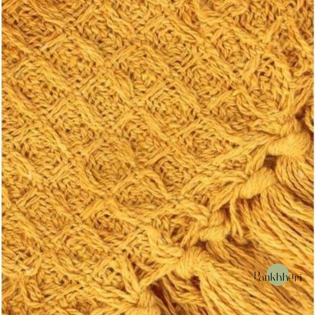 Mustard Waffle Throw Blanket