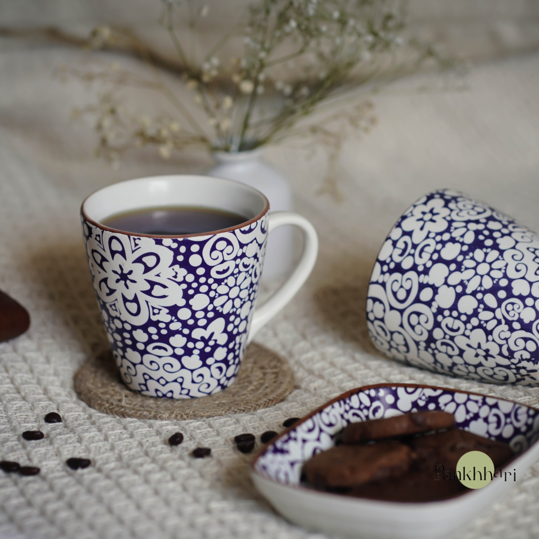 Hand painted Blue Mug (350 ml)