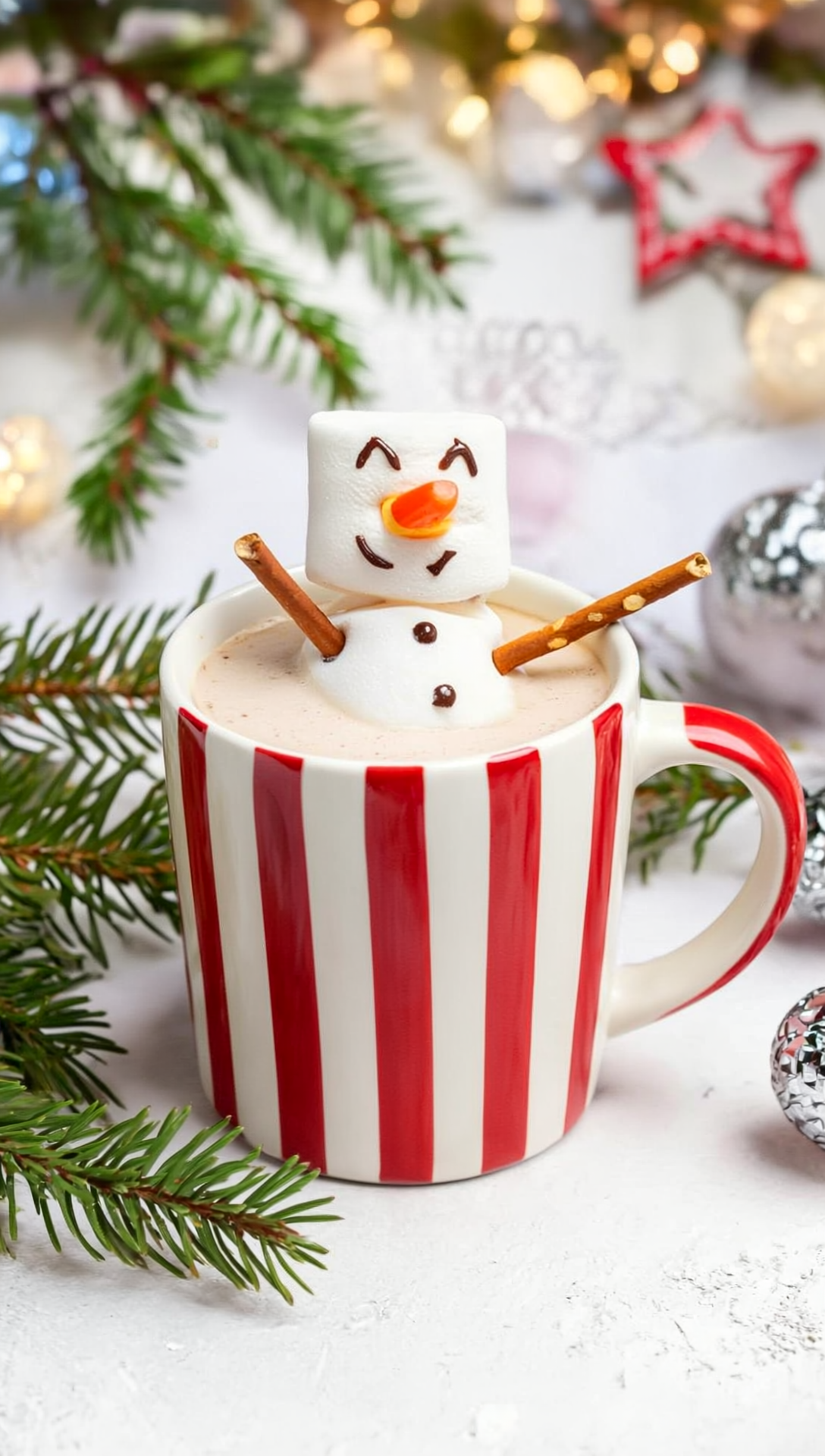 Classic Red Stripe Ceramic Mug – Holiday Hot Chocolate & Coffee Cup