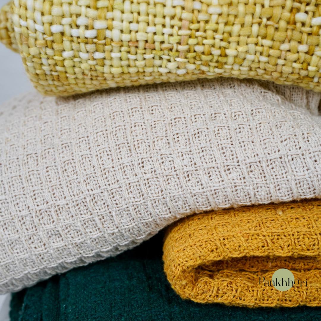 Yellow Knitted Blanket Throw