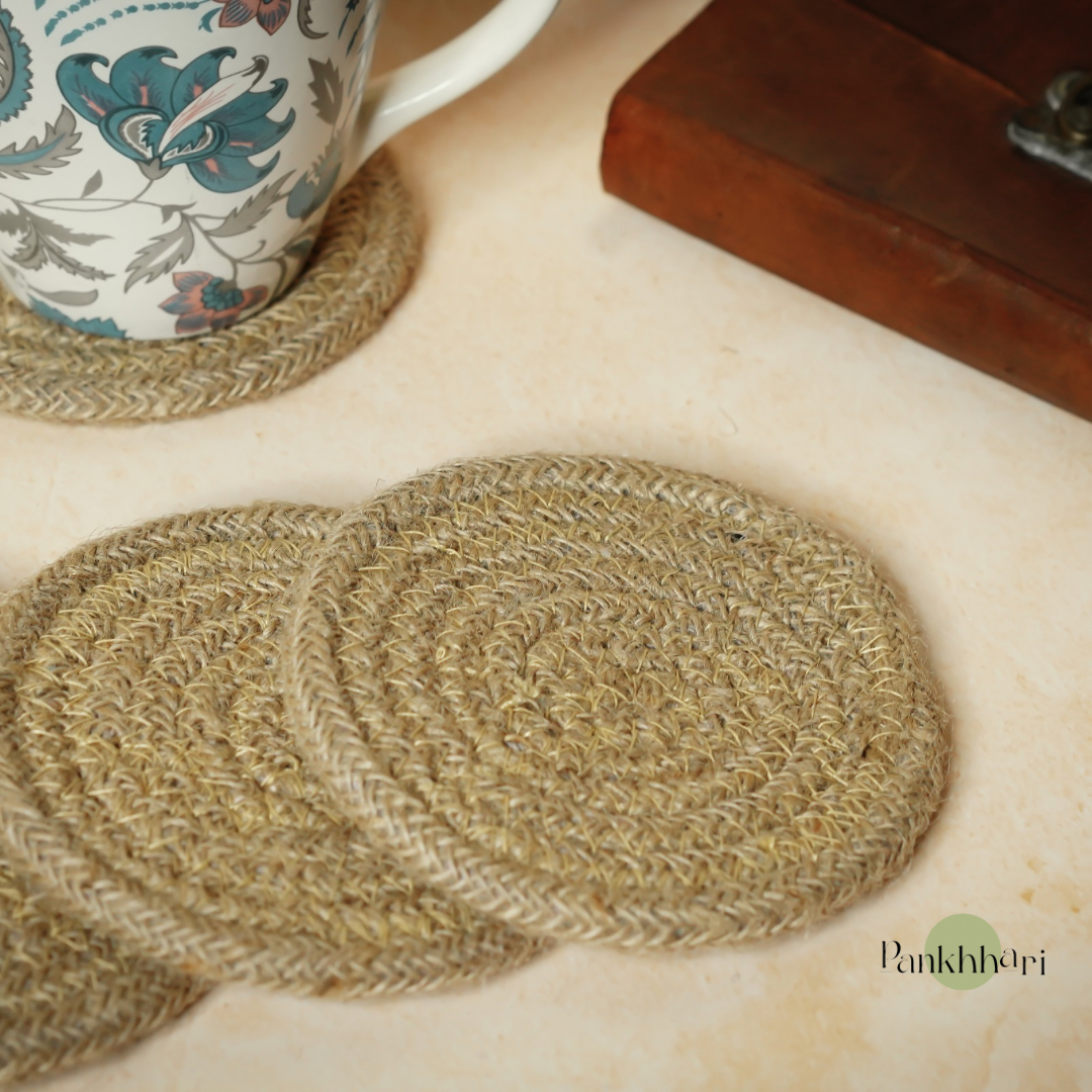 Jute Round Coaster Set of 6 - 10 cms