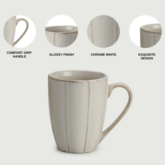 Elegant Porcelain Coffee Mug – 300 ml (Off-White