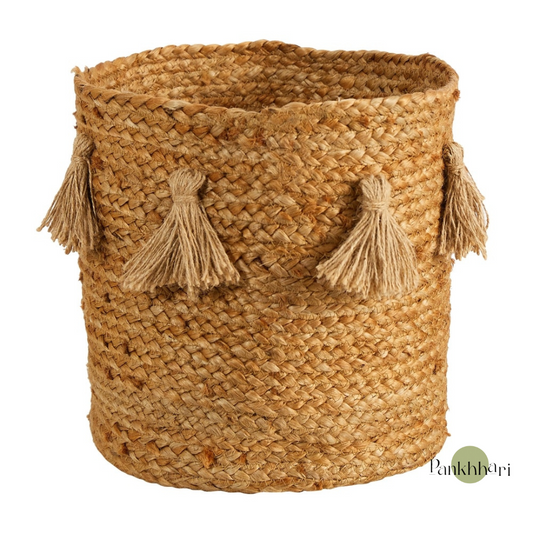 Jute Tassel Multipurpose Storage Basket