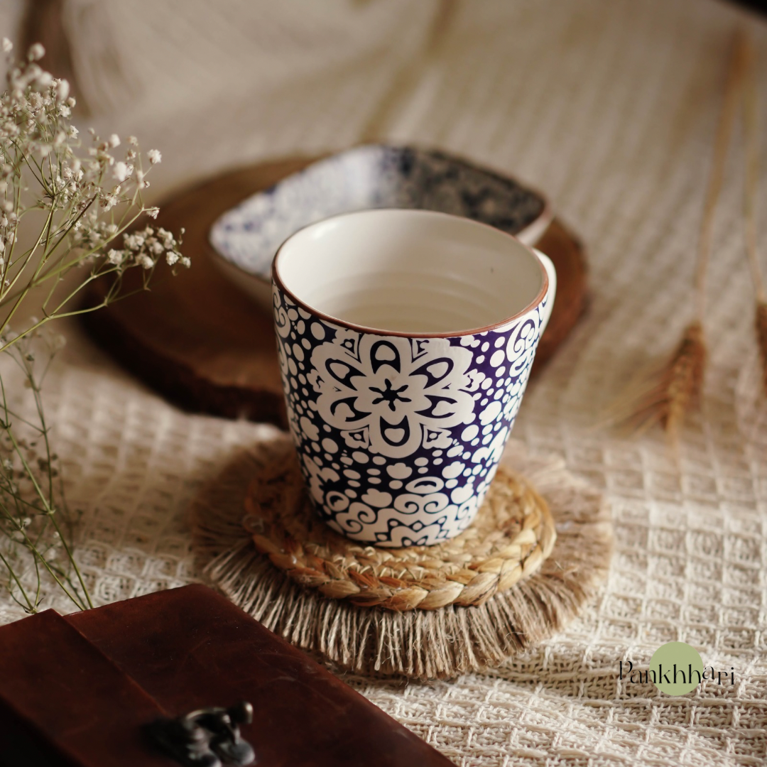 Hand painted Blue Mug (350 ml)
