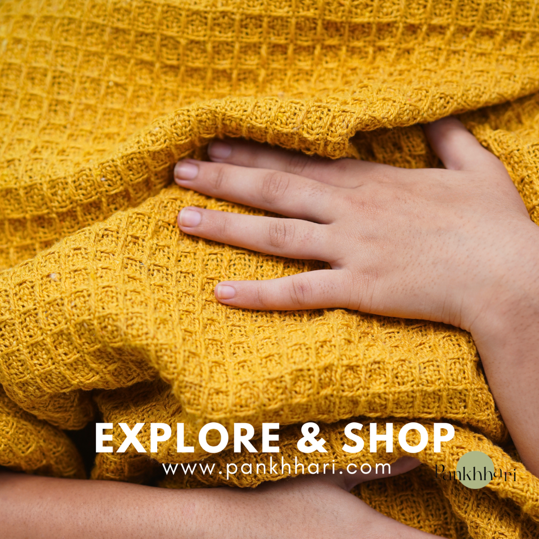 Mustard Waffle Throw Blanket
