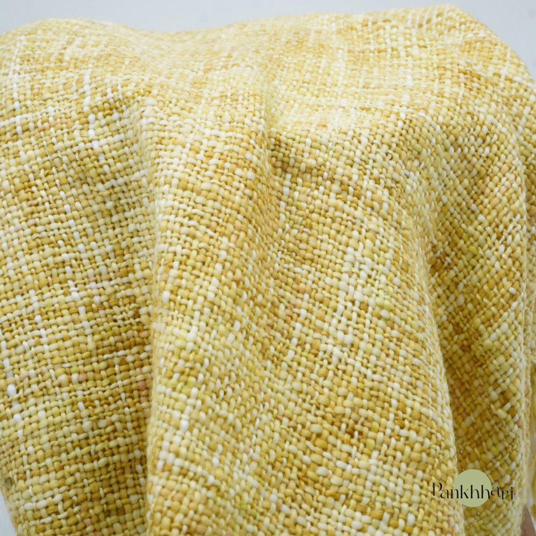 Yellow Knitted Blanket Throw
