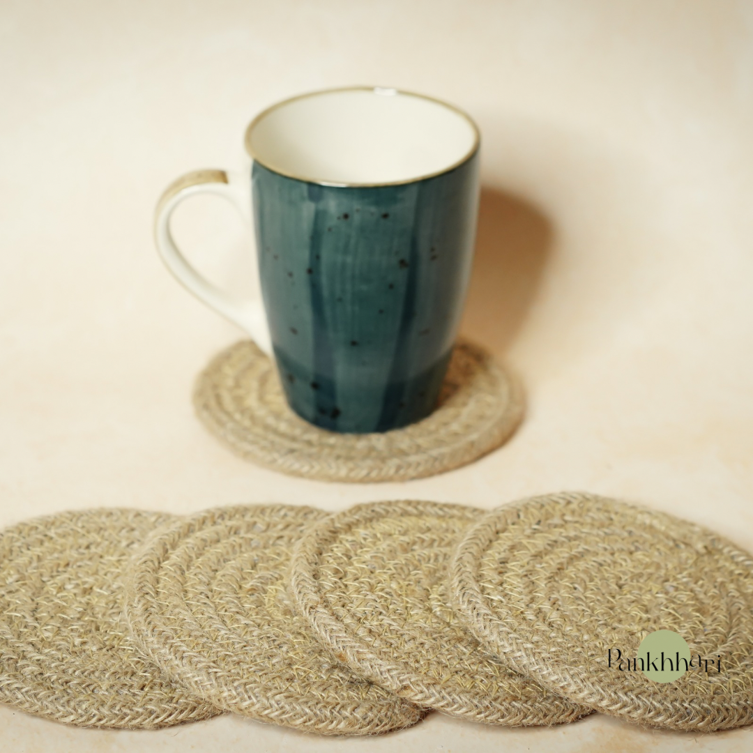 Jute Round Coaster Set of 6 - 10 cms