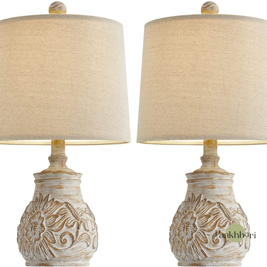 Wooden Heavy Carved Lamp