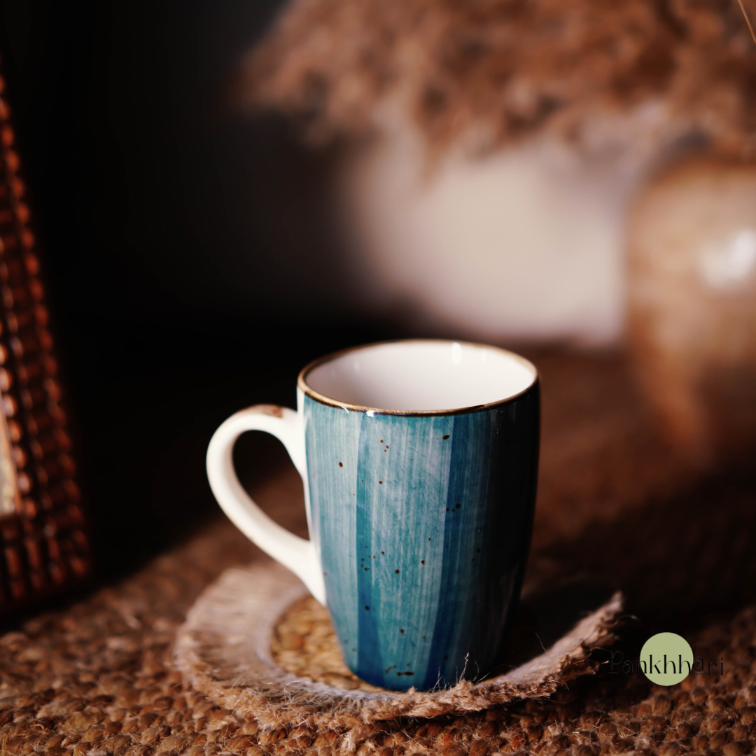 Hand painted Blue Floral Mug (350 ml)