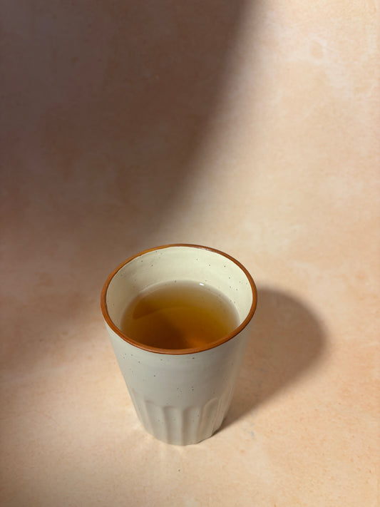 Kullad Ceramic Drinking Glass – Handcrafted Clay-Inspired Water & Tea Cup (Set of 2)