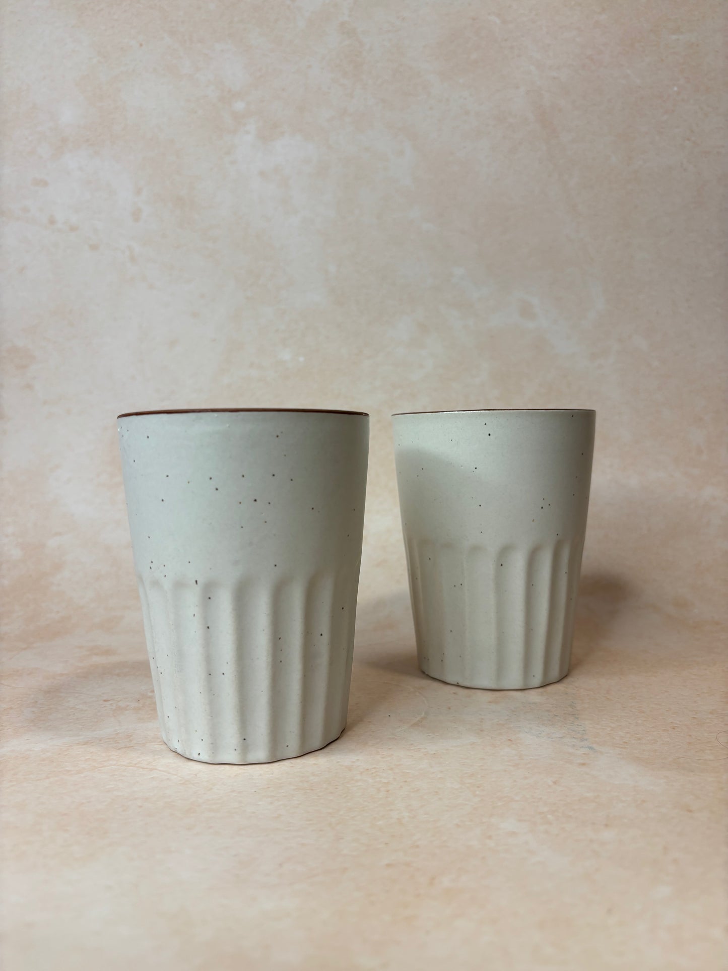 Kullad Ceramic Drinking Glass – Handcrafted Clay-Inspired Water & Tea Cup (Set of 2)