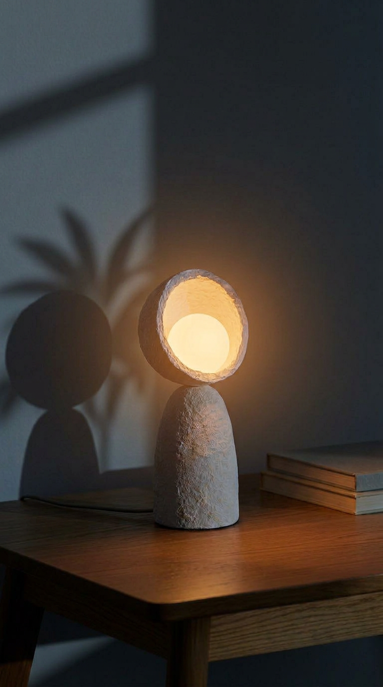 Orb of Serenity lamp detail – unique sculptural home decor lamp by Pankhhari