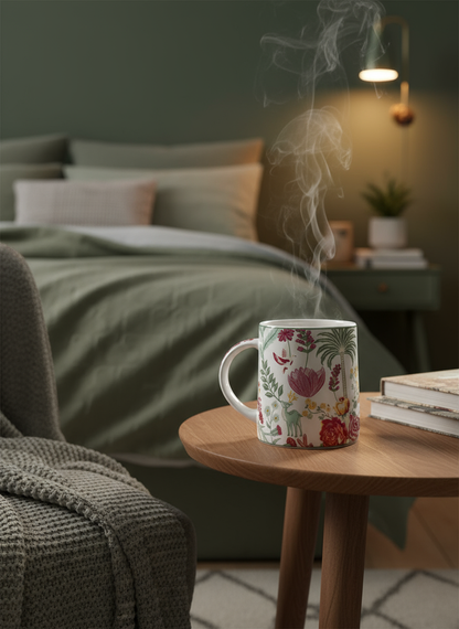 Baggecha Mug – Handcrafted Floral Ceramic Mug by Pankhhari