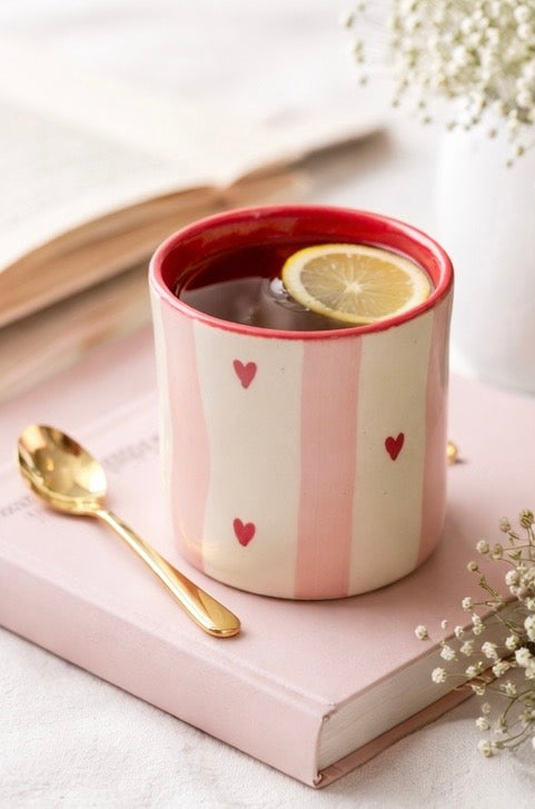 Sweetheart Handcrafted Ceramic Cup | Tea, Coffee & Tumbler Style Cup