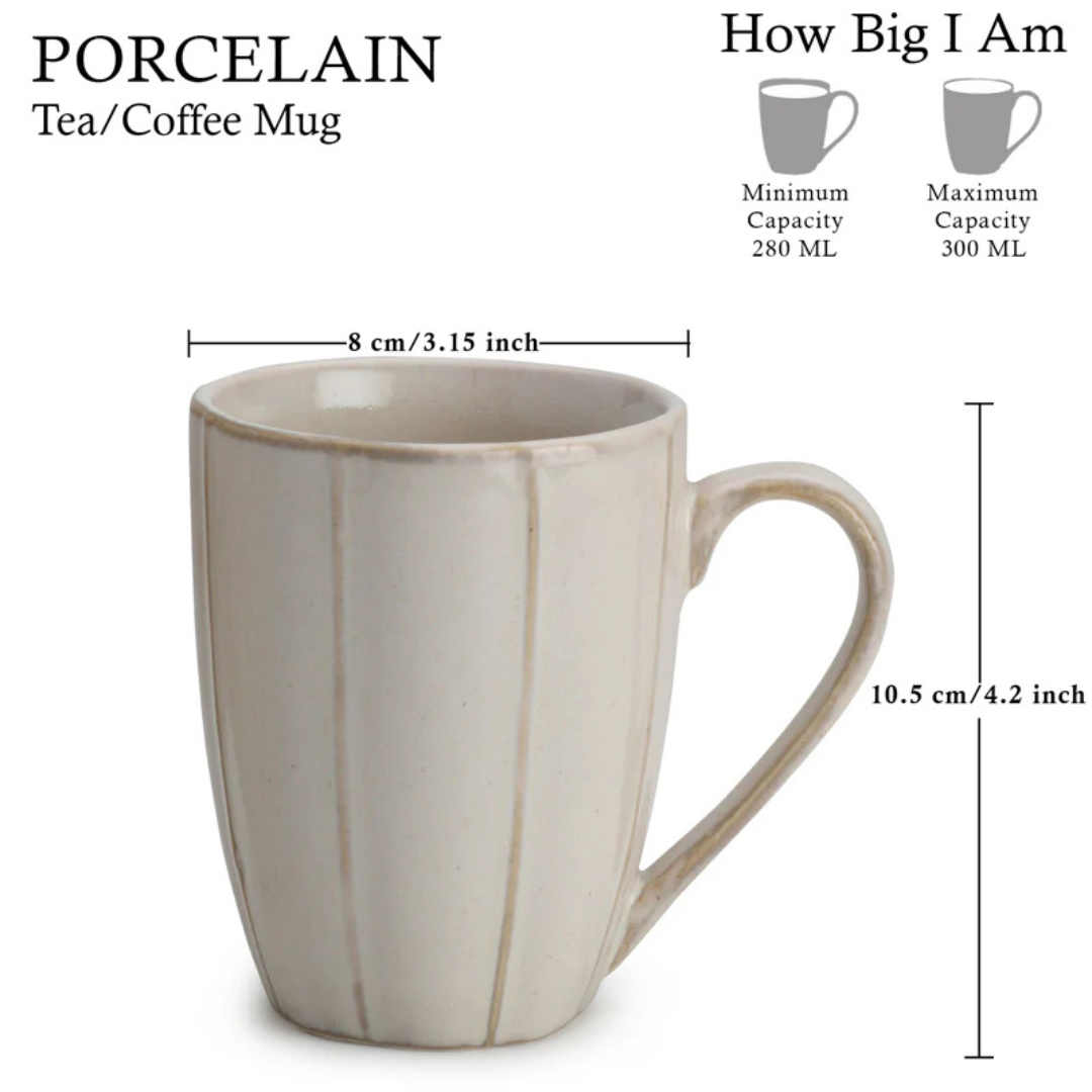 Elegant Porcelain Coffee Mug – 300 ml (Off-White
