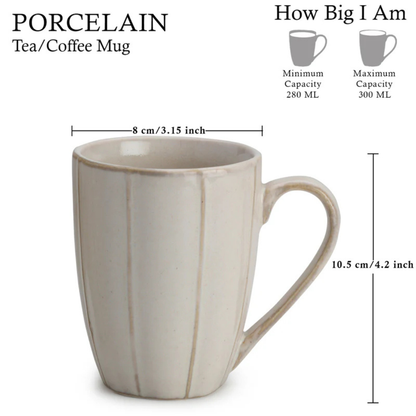 Elegant Porcelain Coffee Mug – 300 ml (Off-White