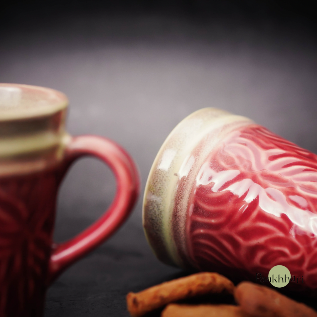 Embossed Pottery Tall Mug (250 ml)