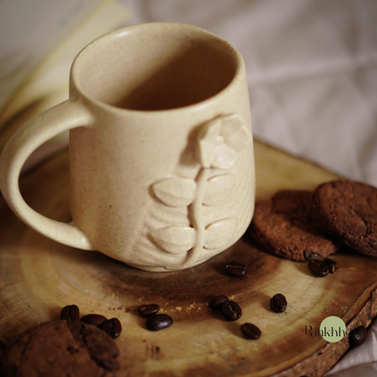 3D Beige Flower Mug (250 ml)
