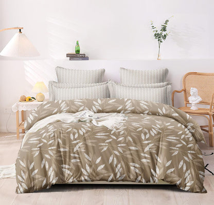 Petals Reversible Comforter Set of 4 - Brown