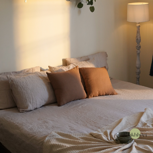 100% Pure Linen Bedsheet - Beige
