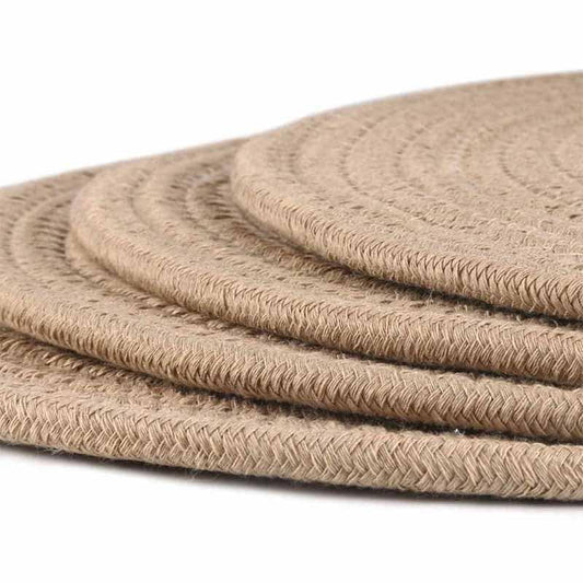Jute Round Coaster Set of 6 - 10 cms