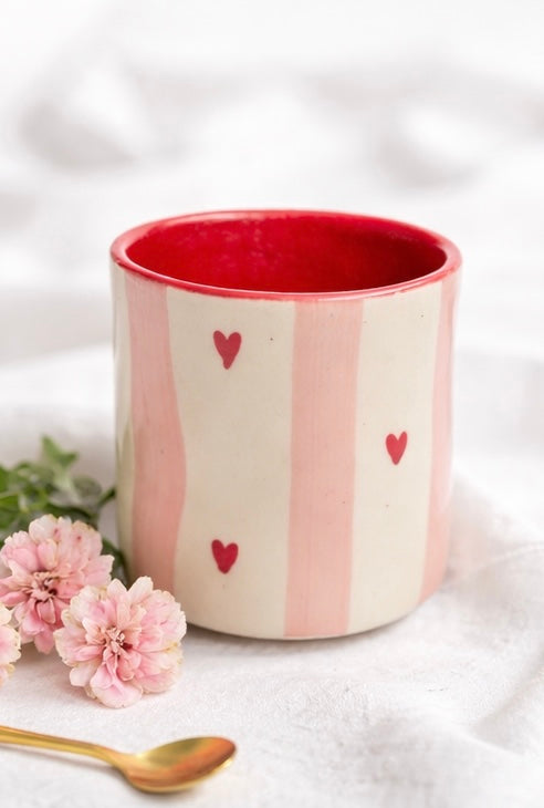 Sweetheart Handcrafted Ceramic Cup | Tea, Coffee & Tumbler Style Cup
