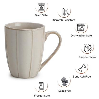 Elegant Porcelain Coffee Mug – 300 ml (Off-White