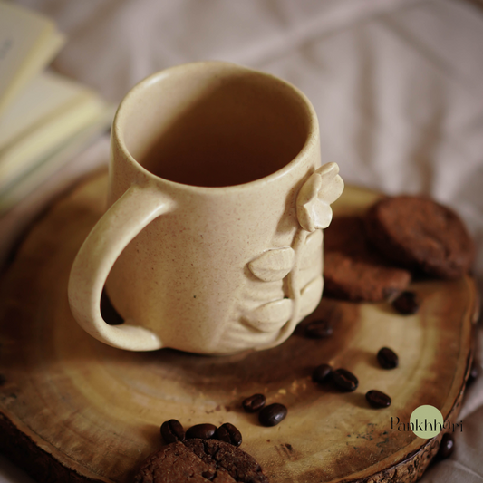 3D Beige Flower Mug (250 ml)