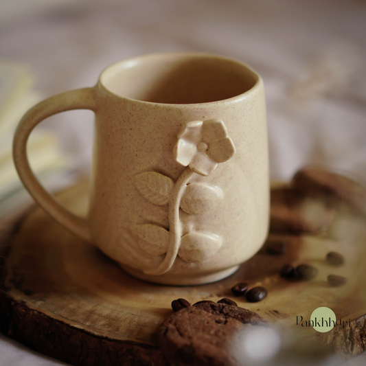 3D Beige Flower Mug (250 ml)