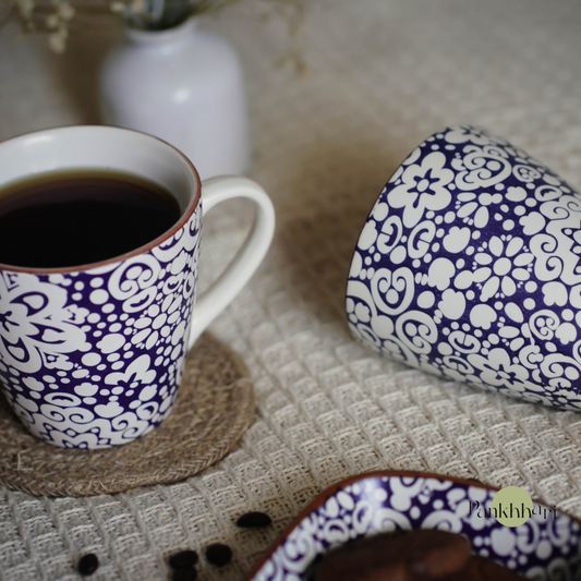 Hand painted Blue Mug (350 ml)
