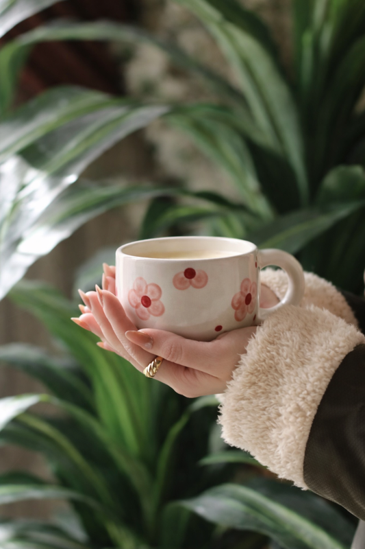 Pankhhari Pink Blossom Ceramic Coffee Mug – Aesthetic Floral Tea Cup (Microwave & Dishwasher Safe)