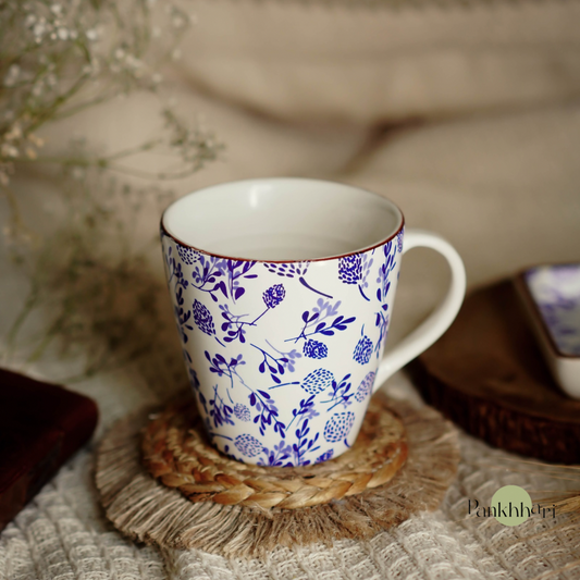 Handpainted Blue Floral Mug (350 ml)