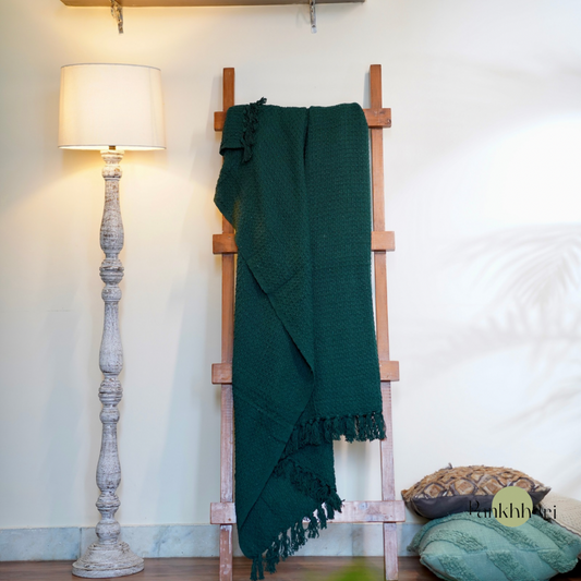 Green Waffle Throw
