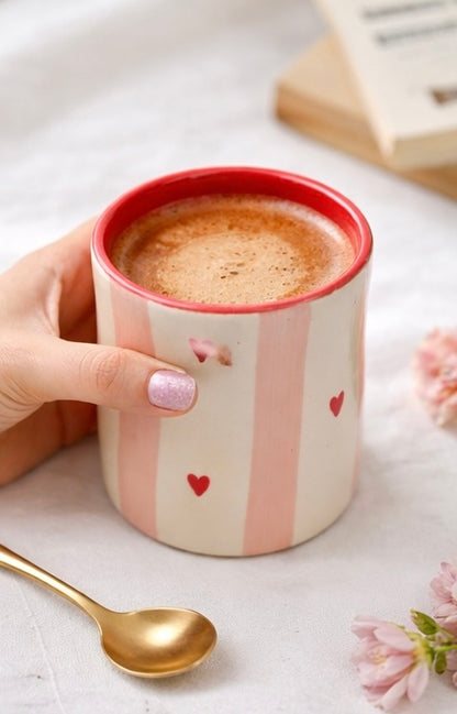 Sweetheart Handcrafted Ceramic Cup | Tea, Coffee & Tumbler Style Cup
