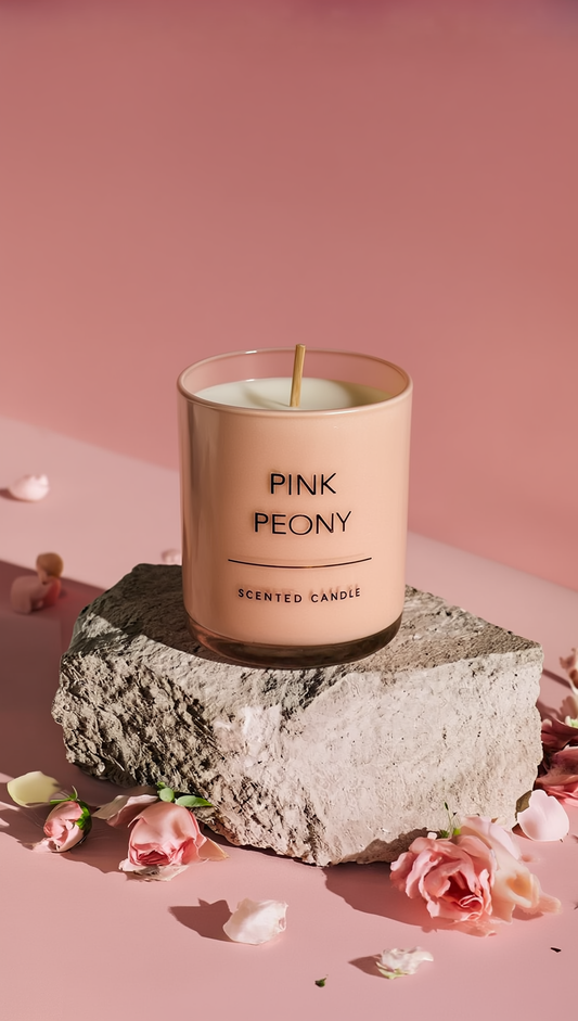 Pink Peony Soy Wax Scented Candle | Luxury Floral Aroma Gift Box