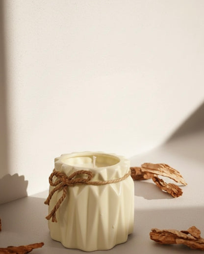 Palo Santo organic soy wax candle in ceramic vessel — luxury scented candle handmade by Pankhhari