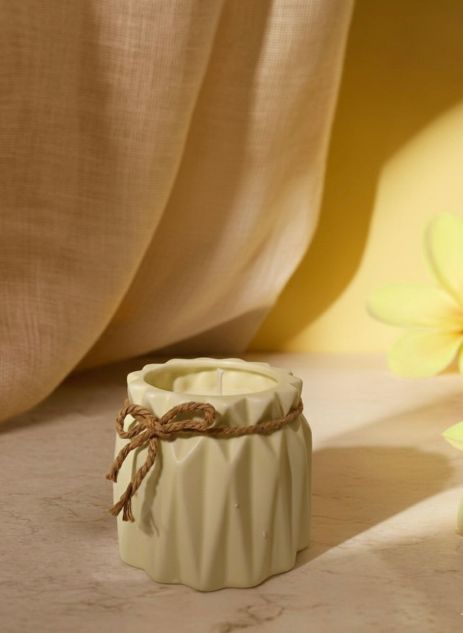 Palo Santo candle ceramic jar close-up – luxury cleansing soy candle by Pankhhari